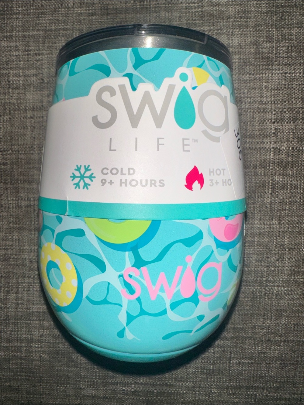 Swig LIFE Wine Glass Tumbler Lazy Days Hot and Cold w/Lid - NEW